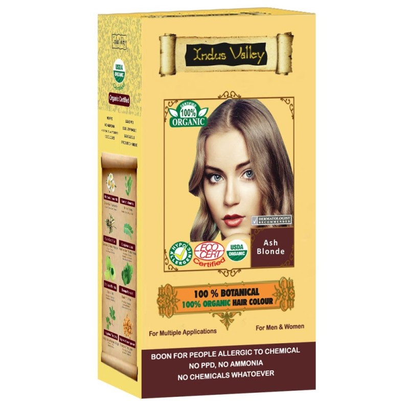 100% Botanieal Hair Colour, Ash Blonde, 120g, Indus Valley