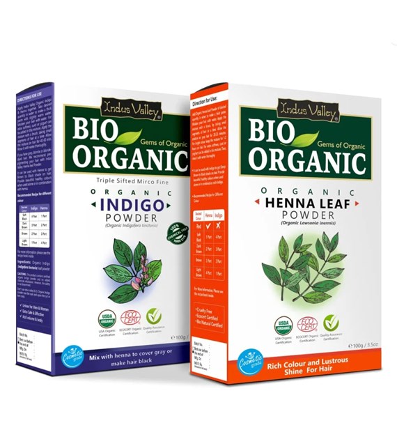 Indigo Leaf Powder and Henna Leaf Powder Combo, Indus Valley