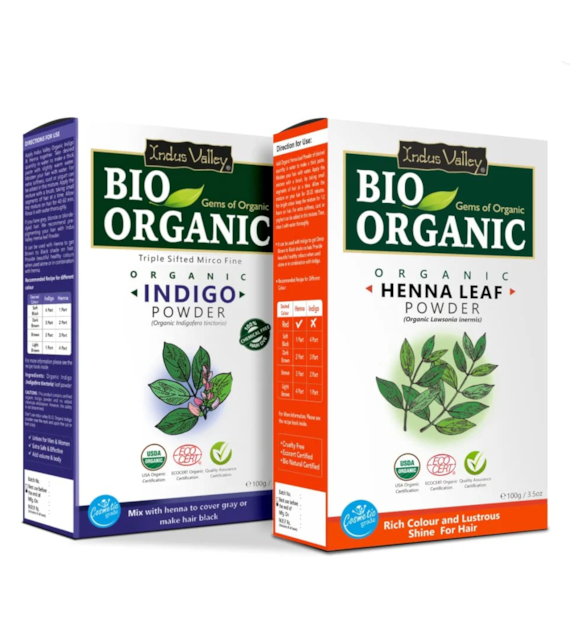 Indigo Leaf Powder and Henna Leaf Powder Combo, Indus Valley