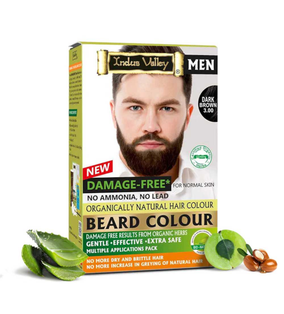 Damage Free Beard Colour Dark Brown 3.00 - (78ml + 8g), Indus Valley