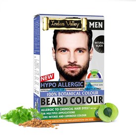 Hypo Allergic Beard Colour Black - (100g + 15ml), Indus Valley