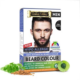 Hypo Allergic Beard Colour Dark Brown - (100g + 15ml), Indus Valley