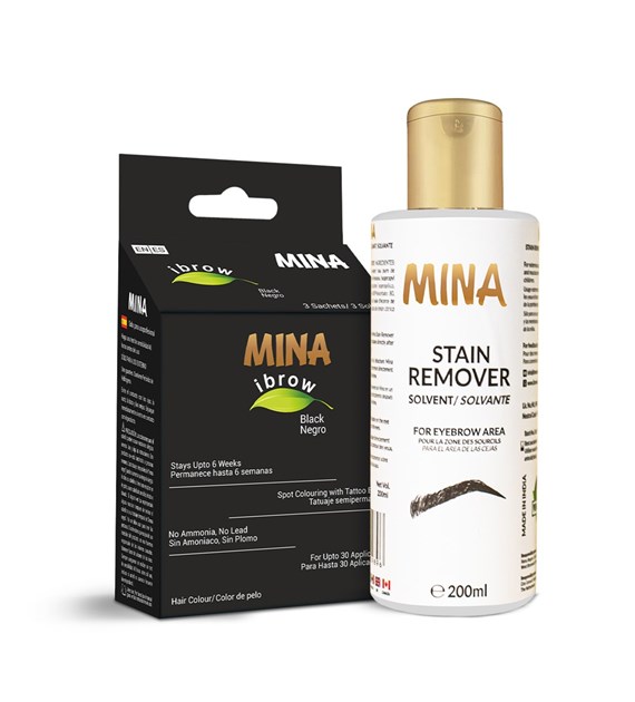 Ibrow Regular Pack Black with Stain Remover, Mina