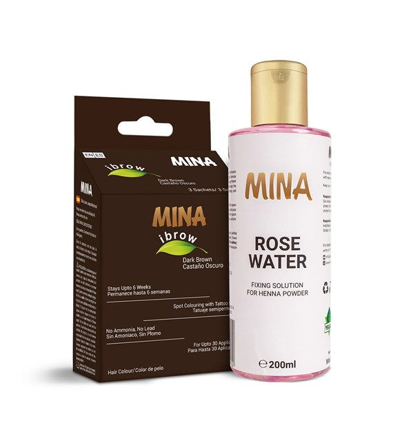 Ibrow Dark Brown Regular pack with Rose Water, MINA