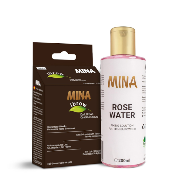 Ibrow Dark Brown Regular pack with Rose Water, MINA