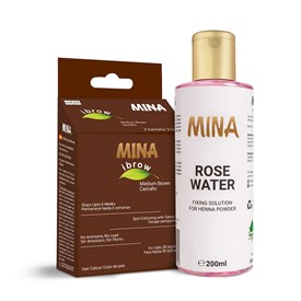 Ibrow Medium Brown Regular pack with Rose Water, MINA