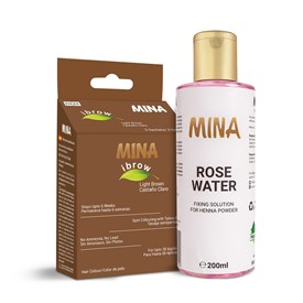 Ibrow Light Brown Regular pack with Rose Water, MINA