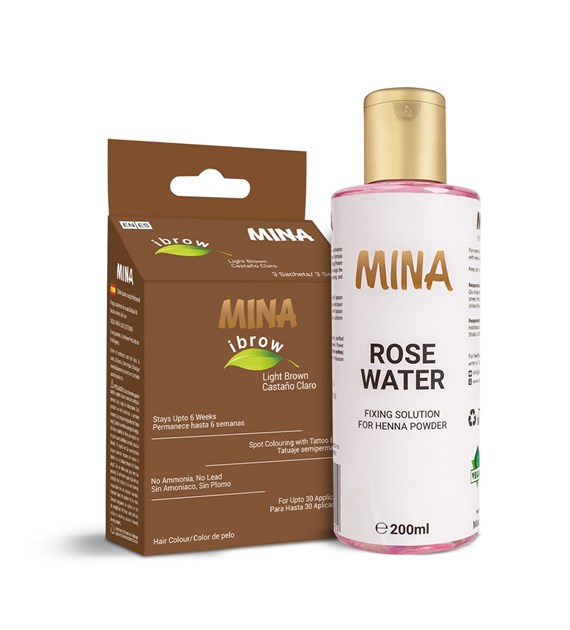 Ibrow Light Brown Regular pack with Rose Water, MINA