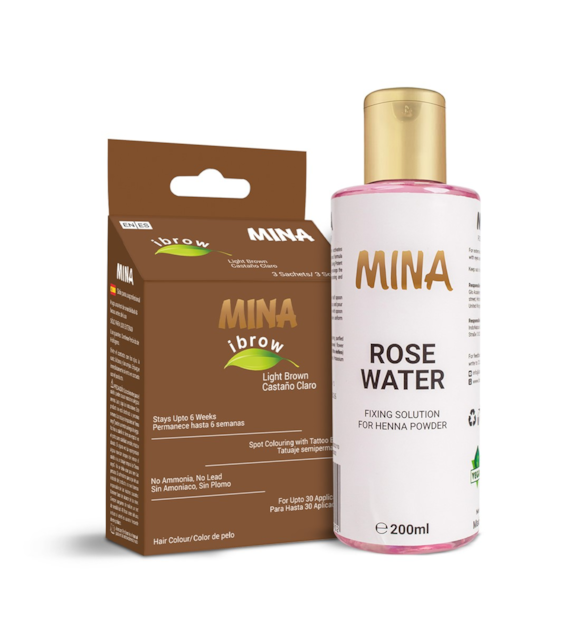 Ibrow Light Brown Regular pack with Rose Water, MINA