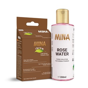 Ibrow Light Brown Regular pack with Rose Water, MINA