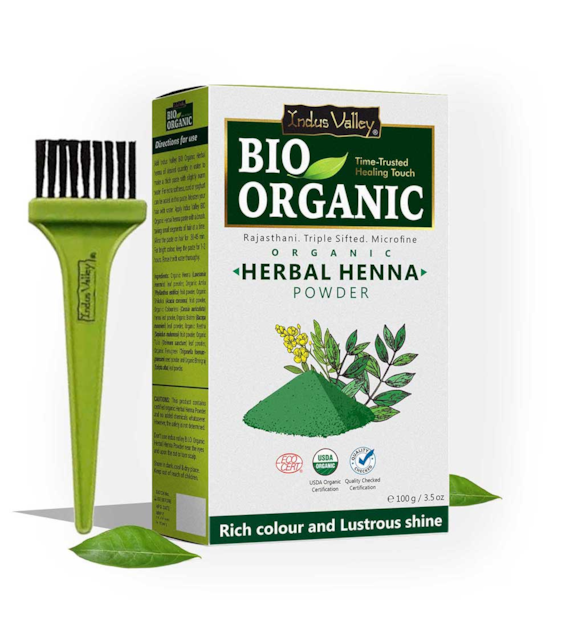 Bio Organic Herbal Henna Powder Triple Rajsthani , 100G, INDUS VALLEY