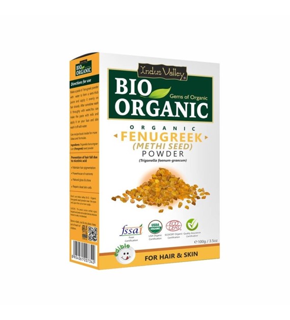 Bio Organic Fenugreek Methi Seed Powder ,100g, Indus Valley