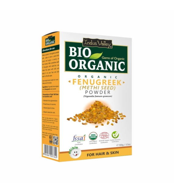 Bio Organic Fenugreek Methi Seed Powder ,100g, Indus Valley
