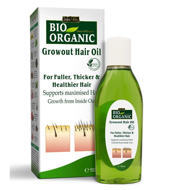 Bio Organic Growout Hair Oil, 100ml, Indus Valley