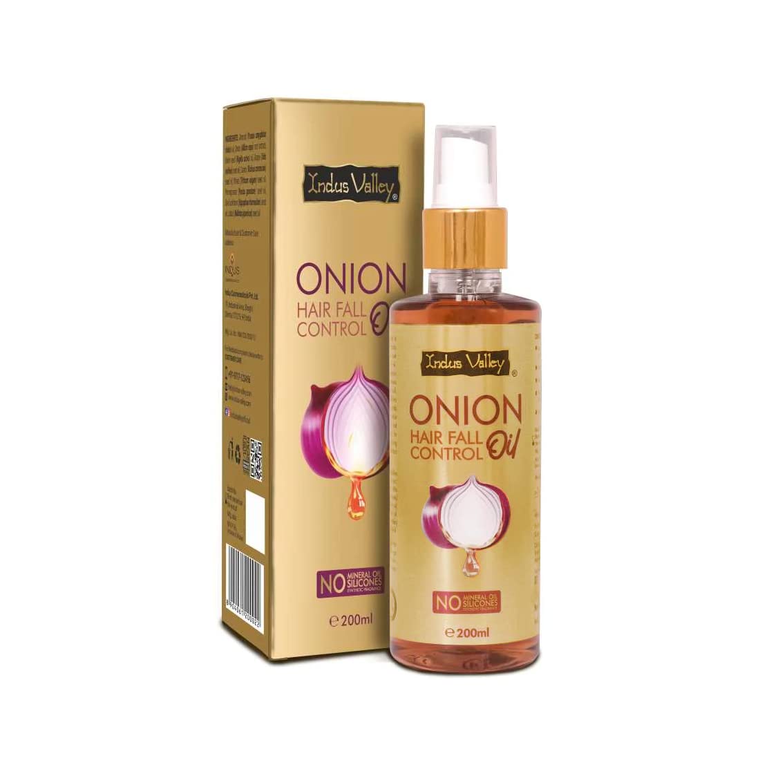 Onion Hair Fall Control Oil - 200ml, Indus Valley