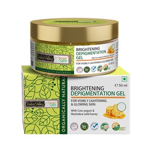 Brightening Depigmentation Gel for Reducing Pigmentation, Dark Spots and Blemishes With Cow Yogurt & Mashobra Honey, 50ml, Indus Valley