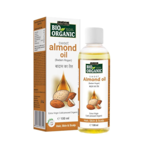 Bio Organic Sweet Almond Oil for Hair and Skin, 100ml, Indus Valley