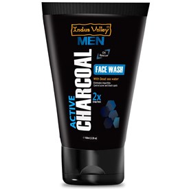 Men Oil Control Charcoal Face Wash, 100ml, Indus Valley