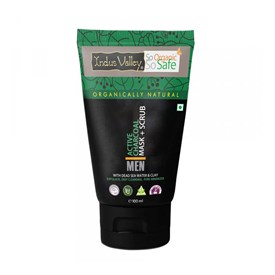 Men Active Charcoal Face Mask & Scrub 2-in-1, 100ml, Indus Valley
