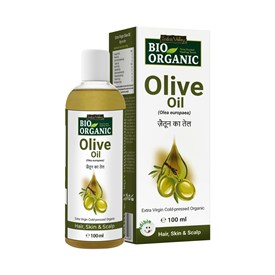 Bio Organic Extra Virgin Olive Massage Oil, for Skin and Hair Care - 100ml, Indus Valley