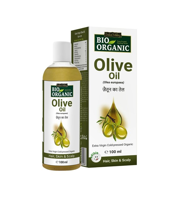 Bio Organic Extra Virgin Olive Massage Oil, for Skin and Hair Care - 100ml, Indus Valley