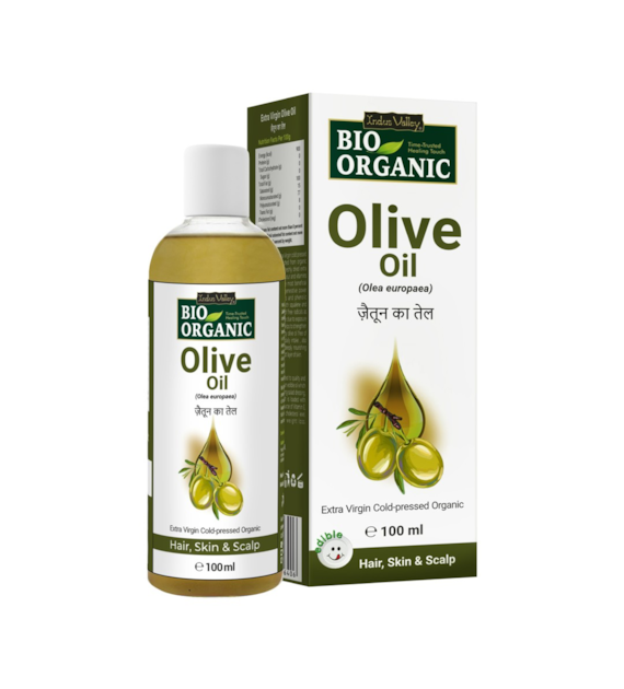 Bio Organic Extra Virgin Olive Massage Oil, for Skin and Hair Care - 100ml, Indus Valley