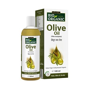 Bio Organic Extra Virgin Olive Massage Oil, for Skin and Hair Care - 100ml, Indus Valley