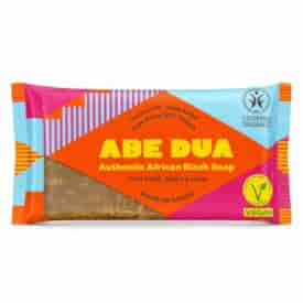 Authentic African Black Soap from Ghana, vegan, with COCONUT OIL and SHEA BUTTER, COSMOS ORGANIC, 100 g, ABE DUA